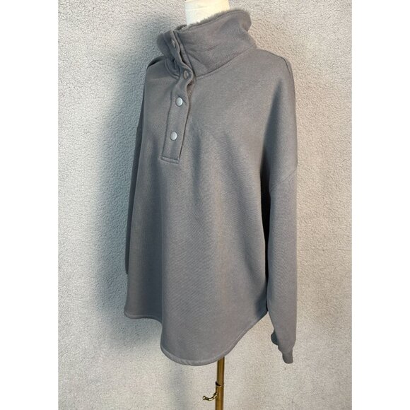 Planet Heart Women's Trendy Plus Size Quarter-Snap Fleece Sweater 2X Gray NWT's - Picture 4 of 8